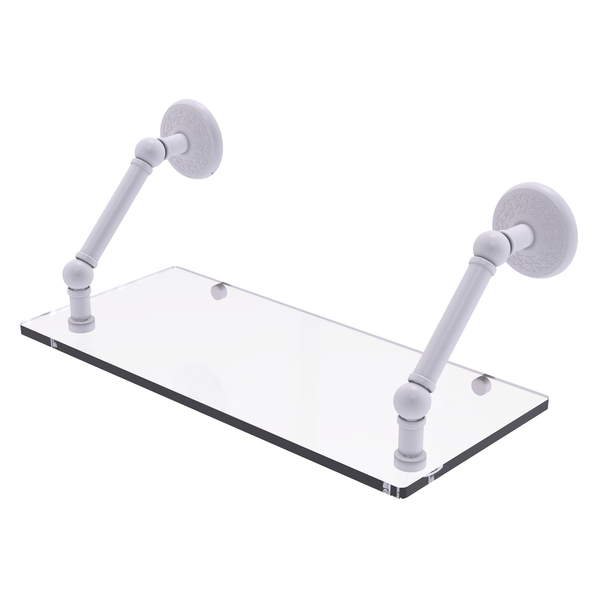 Allied Brass Prestige Monte Carlo Matte White Wall mount Bathroom Shelf ( 18-in x 8-in x 8-in )