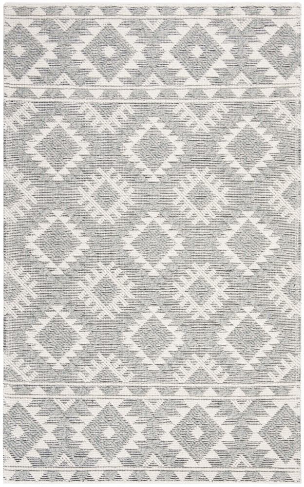 Safavieh Natura Puskal 6 x 9 (ft) Wool Cream/Aqua Rectangular Indoor Abstract Coastal Spot Clean Only Area rug