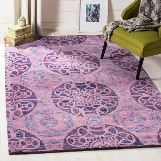 Safavieh Wyndham Hutton 8 x 10 (ft) Tufted Wool Purple Rectangular Indoor Abstract Bohemian/Eclectic Spot Clean Only Area rug