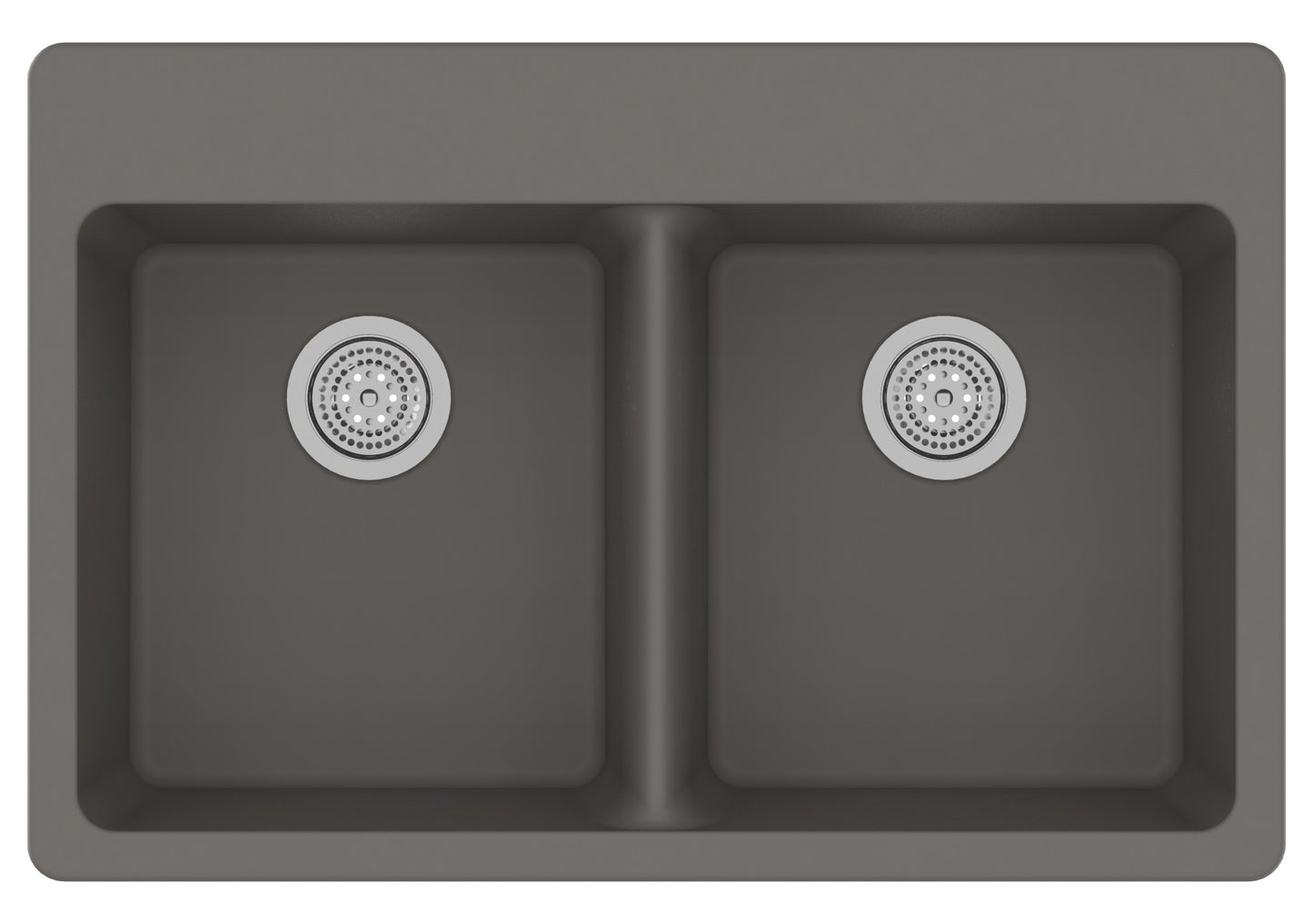 Winpro Drop-in or undermount 33-in x 22-in Granite Double equal bowl Kitchen Sink