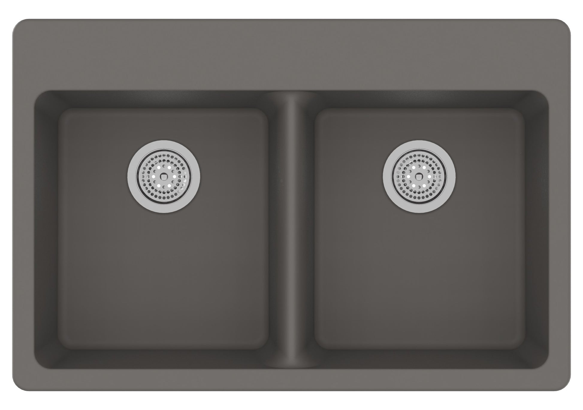 Winpro Drop-in or undermount 33-in x 22-in Granite Double equal bowl Kitchen Sink