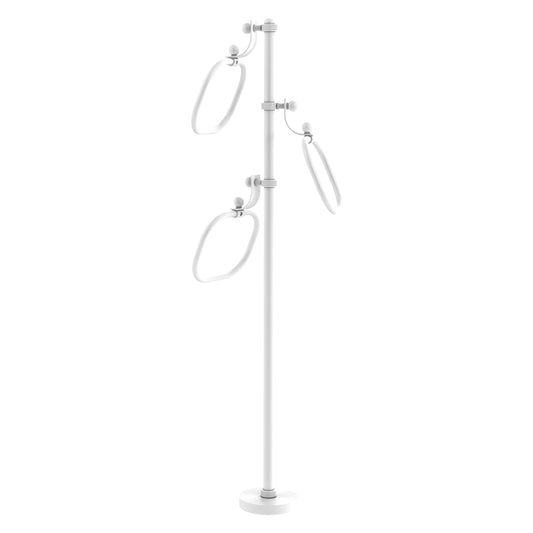 Allied Brass Matte White Freestanding floor Single Towel Ring