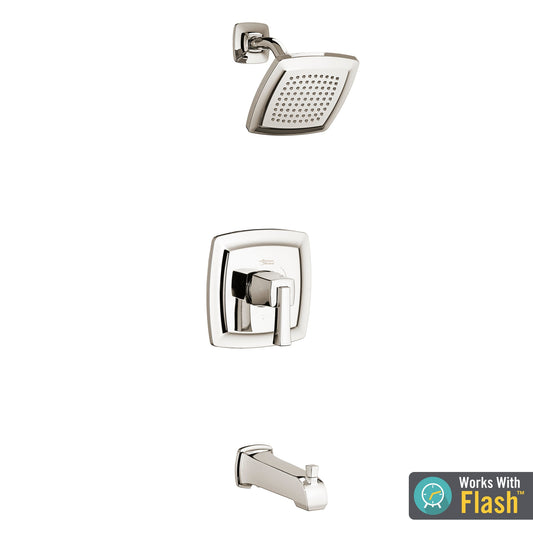 American Standard Townsend Polished Nickel 1-handle 6.125-in Square Bathtub and shower Faucet (Single Function)