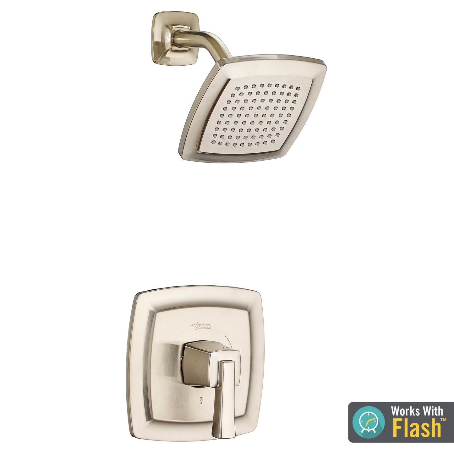 American Standard Townsend Brushed Nickel 1-handle 6.125-in Square Shower Faucet (Single Function)