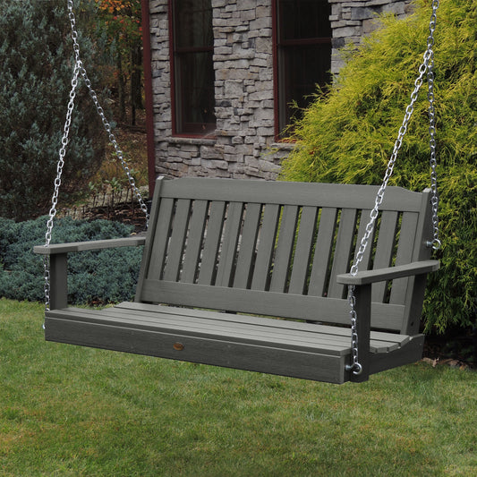 highwood Lehigh 3 -person Coastal Teak Outdoor Swing