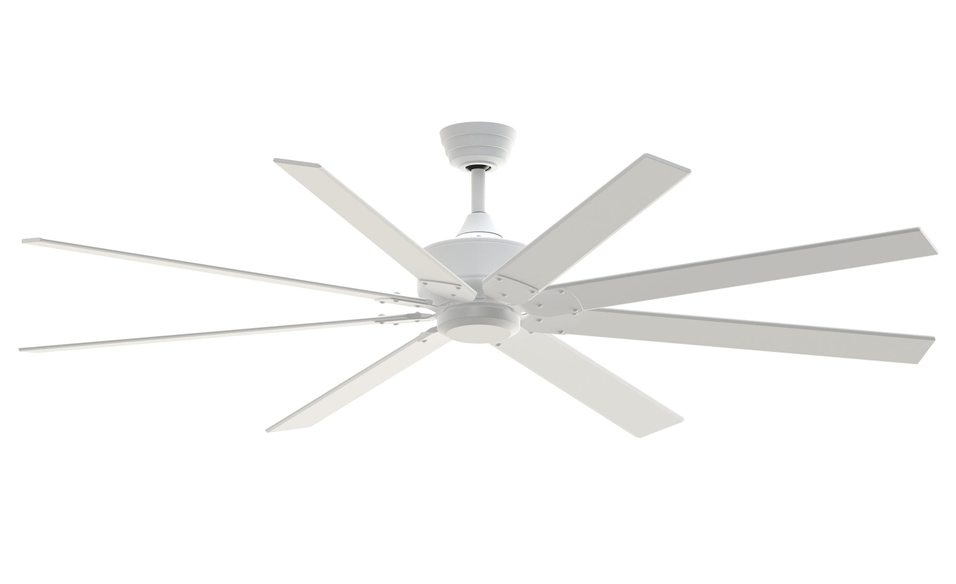 Fanimation Levon Custom 72-in Matte White Indoor/Outdoor Smart Ceiling Fan Light Kit Compatible and Remote (8-Blade) FPD7912BMW-72MW