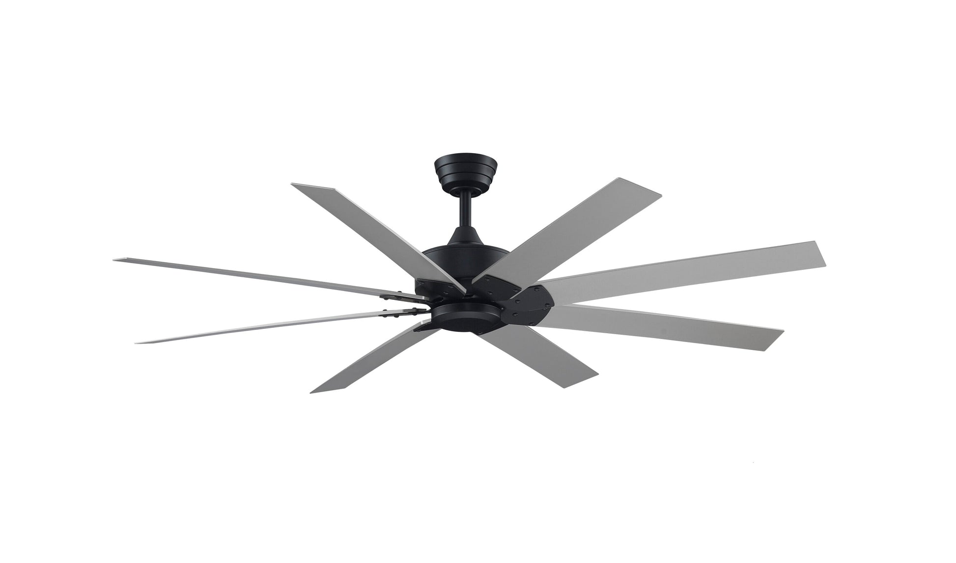 Fanimation Levon Custom 64-in Black with Brushed Nickel Blades Indoor/Outdoor Smart Ceiling Fan Light Kit Compatible and Remote (8-Blade) FPD7912BBL-64BN