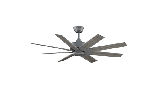 Fanimation Levon Custom 52-in Galvanized with Weathered Wood Blades Indoor/Outdoor Smart Ceiling Fan Light Kit Compatible and Remote (8-Blade) FPD7912BGZ-52WE