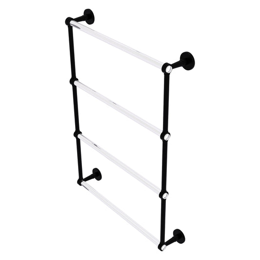 Allied Brass Clearview 24-in double Matte Black Wall mount 4-tier Towel Bar