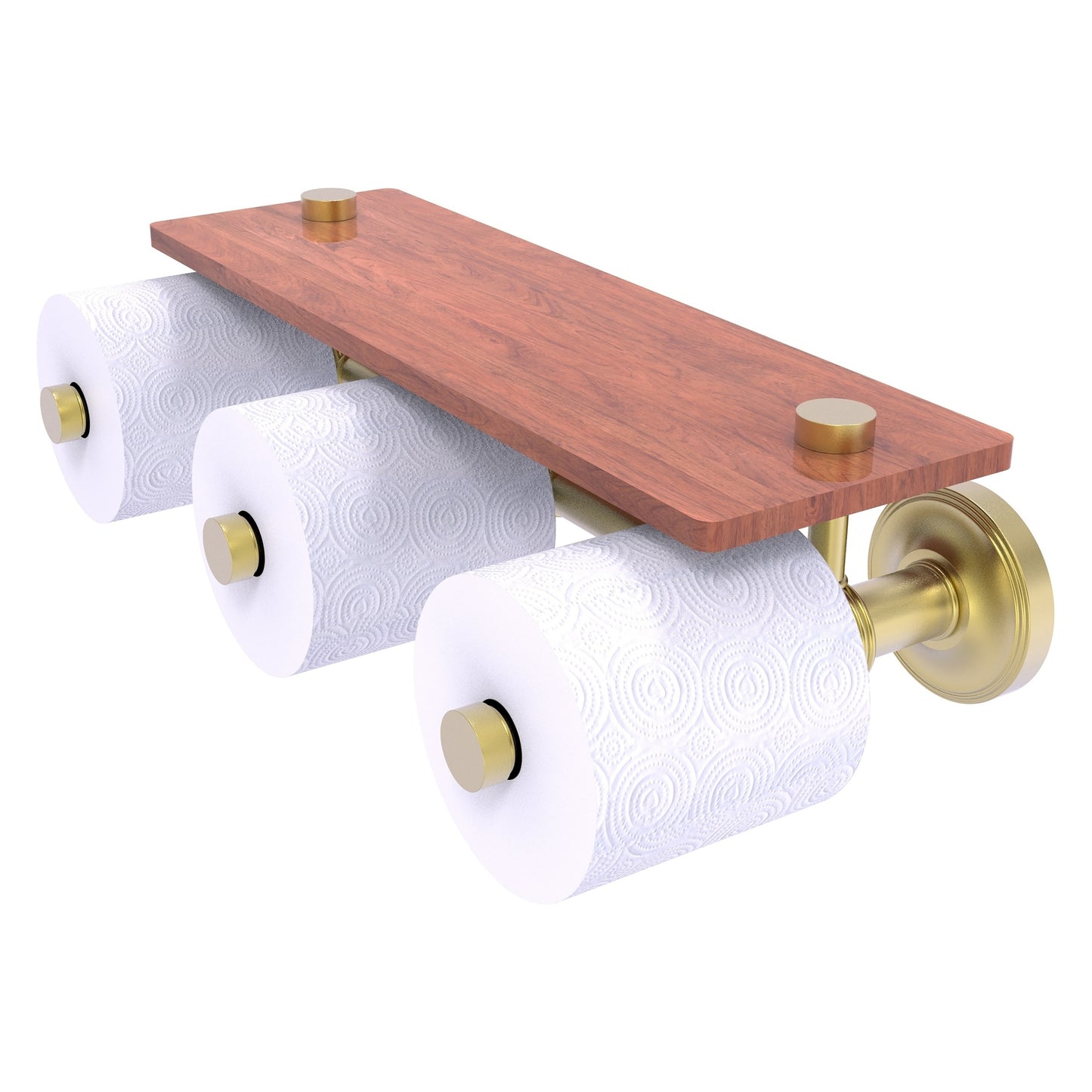 Allied Brass Prestige Regal Satin Brass Wall mount Double post Toilet Paper Holder 3 -Rolls