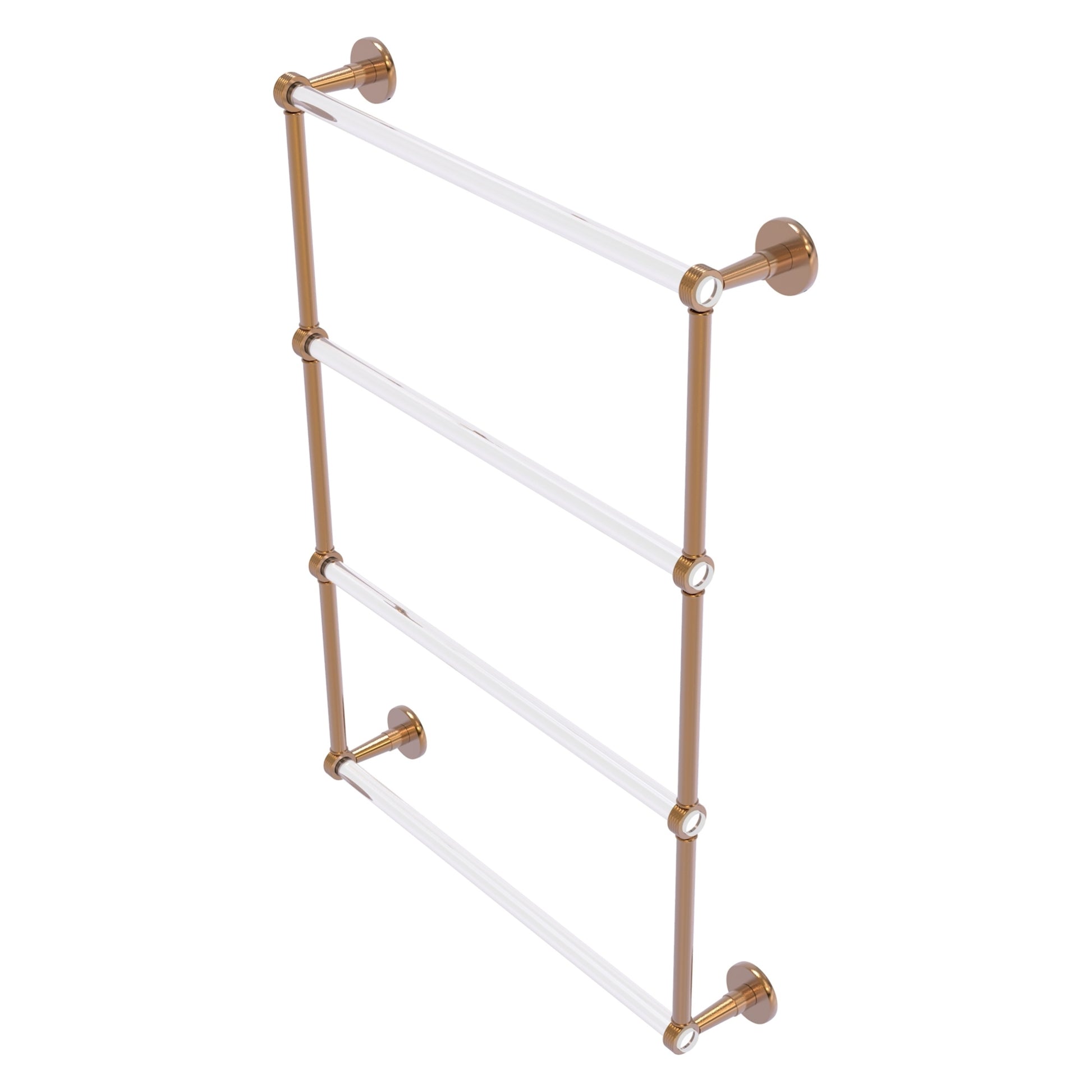 Allied Brass Clearview 24-in double Brushed Bronze Wall mount 4-tier Towel Bar