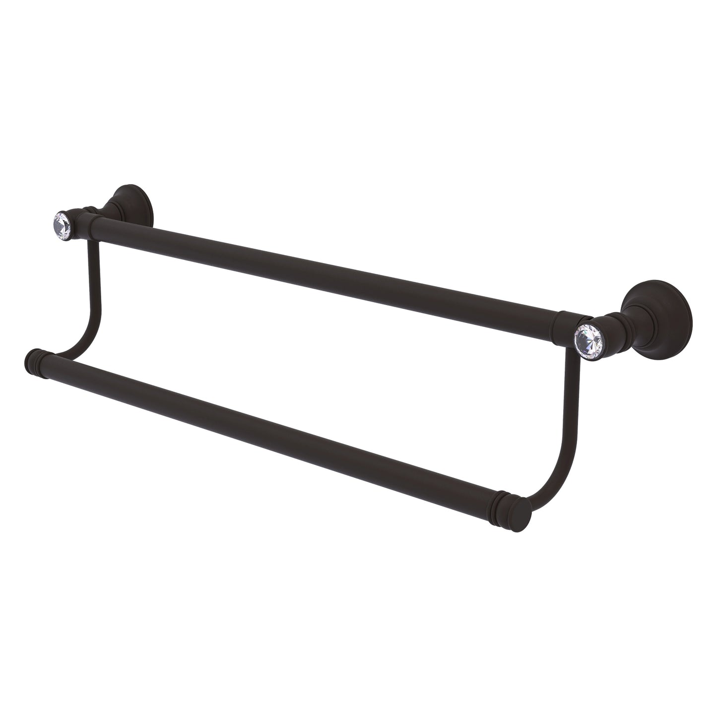 Allied Brass Carolina Crystal 36-in double Oil Rubbed Bronze Wall mount Double Towel Bar