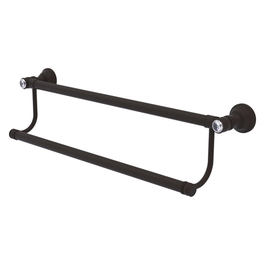 Allied Brass Carolina Crystal 18-in double Oil Rubbed Bronze Wall mount Double Towel Bar