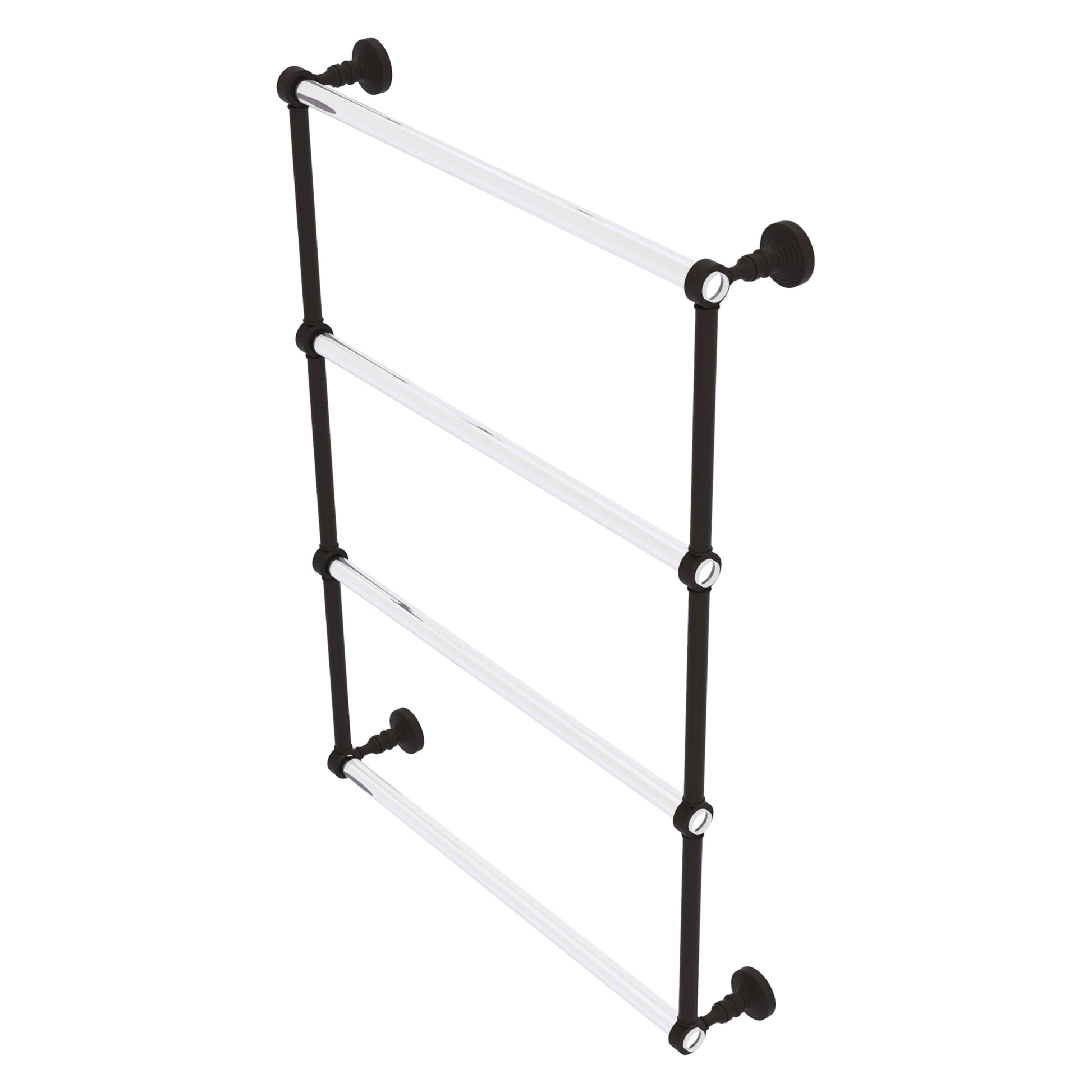 Allied Brass Pacific Grove 24-in double Oil Rubbed Bronze Wall mount 4-tier Towel Bar