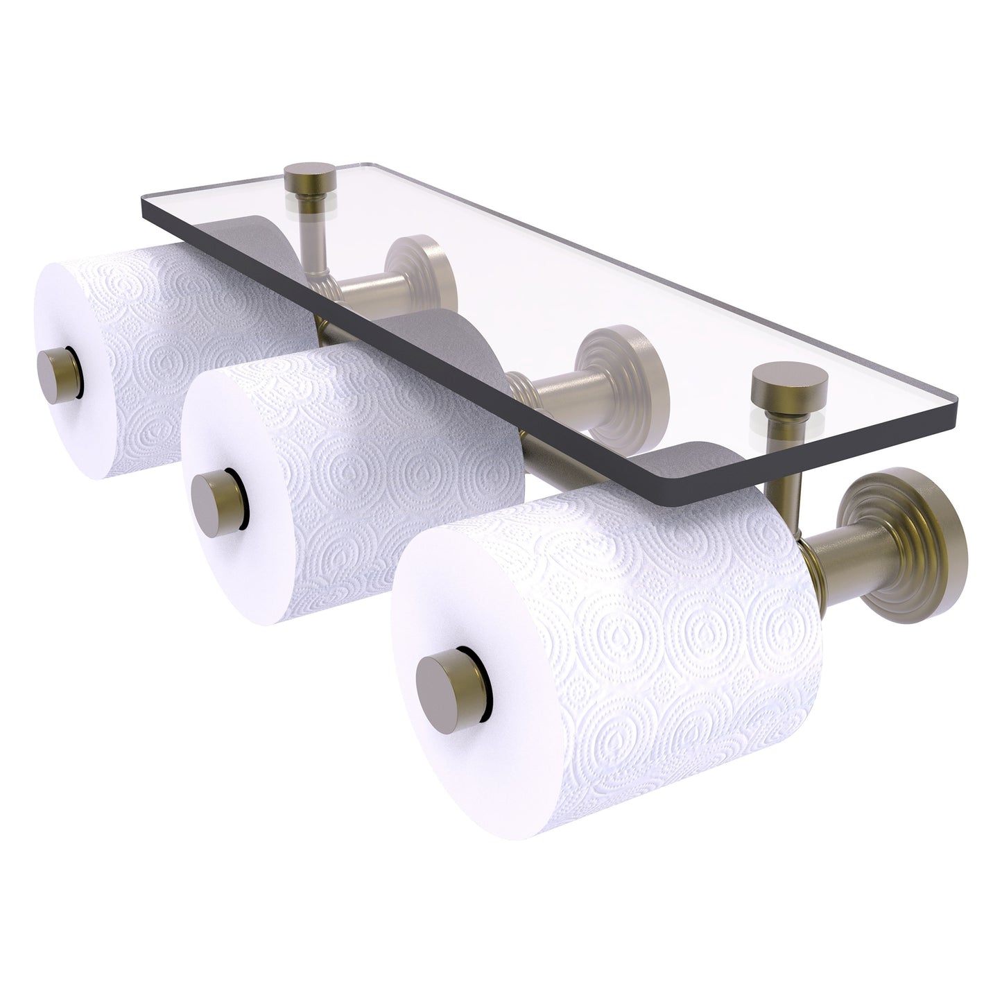 Allied Brass Waverly Place Antique Brass Wall mount Double post Toilet Paper Holder 3 -Rolls