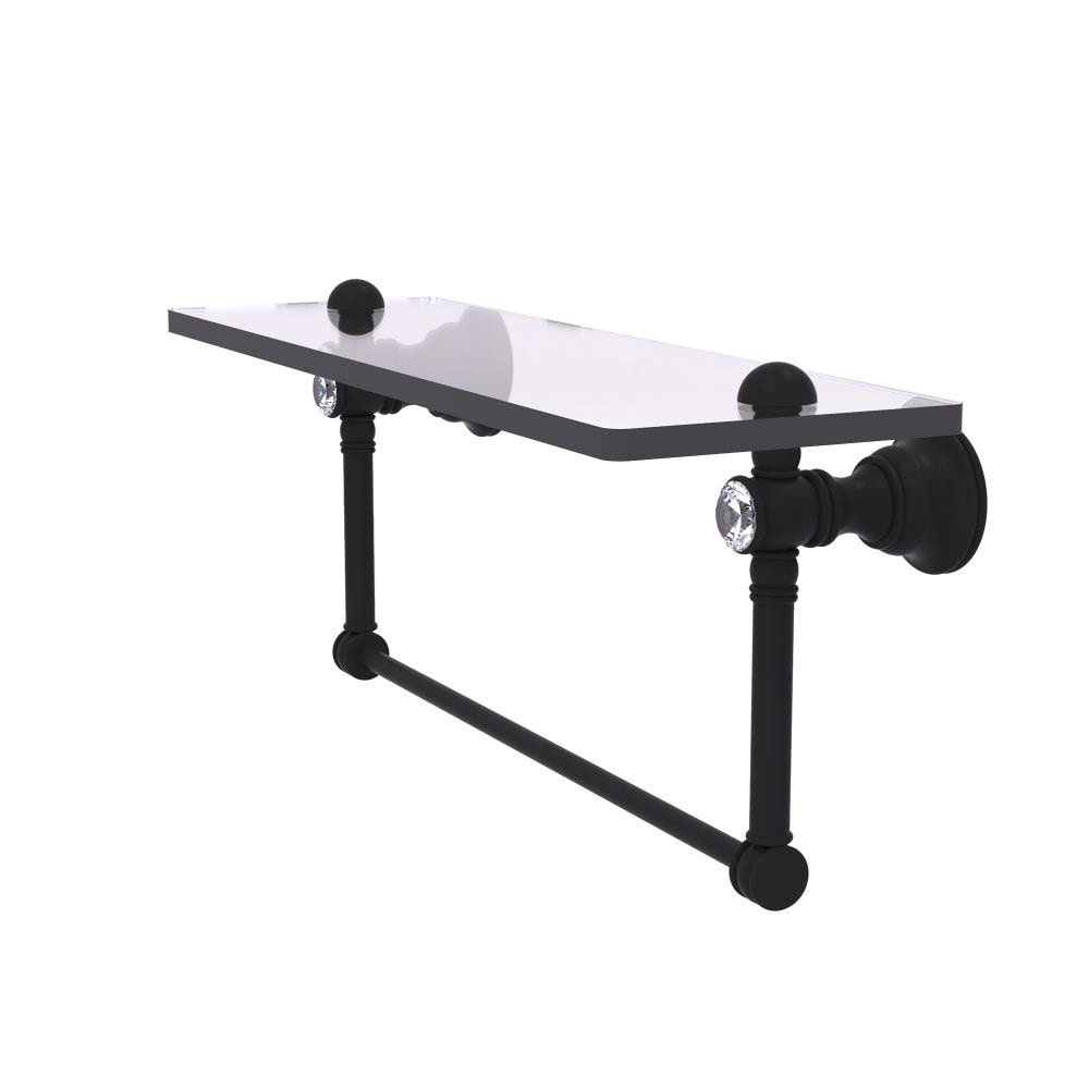 Allied Brass Carolina Crystal Matte Black Wall mount Bathroom Shelf ( 22-in x 7-in x 5-in )
