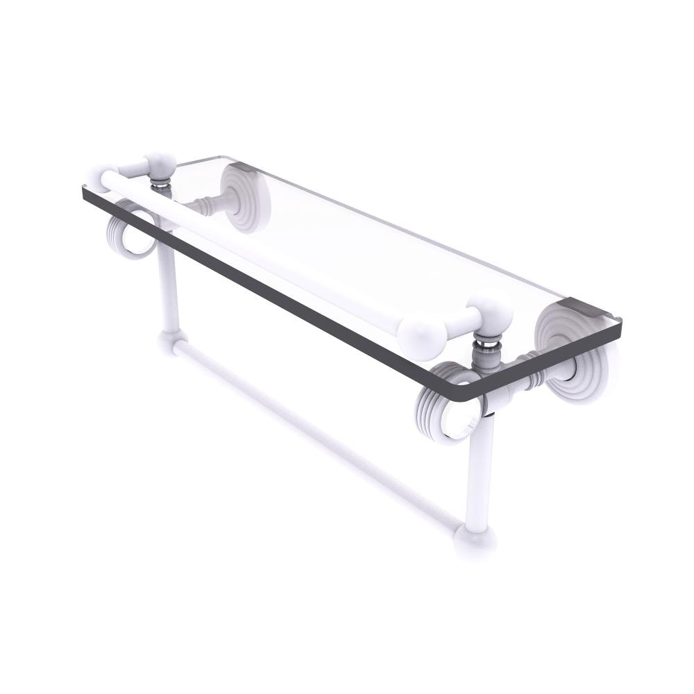 Allied Brass Pacific Grove Matte White Wall mount Bathroom Shelf ( 16-in x 6.8-in x 5-in )