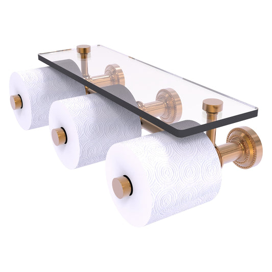 Allied Brass Dottingham Brushed Bronze Wall mount Double post Toilet Paper Holder 3 -Rolls