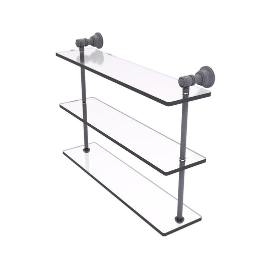 Allied Brass Carolina Matte Gray 3 -Tier Wall mount Bathroom Shelf ( 22-in x 16-in x 5-in )