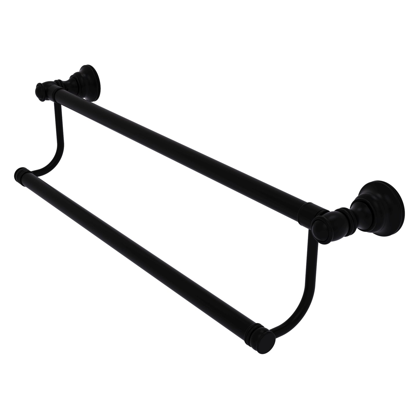 Allied Brass Carolina 30-in double Matte Black Wall mount Double Towel Bar