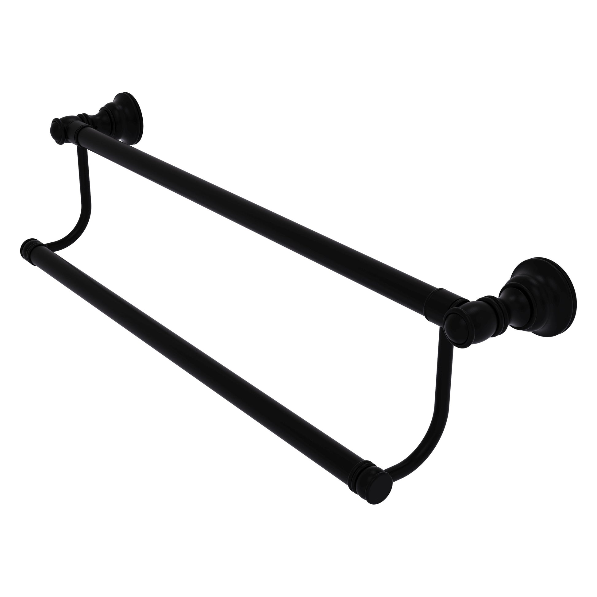 Allied Brass Carolina 30-in double Matte Black Wall mount Double Towel Bar