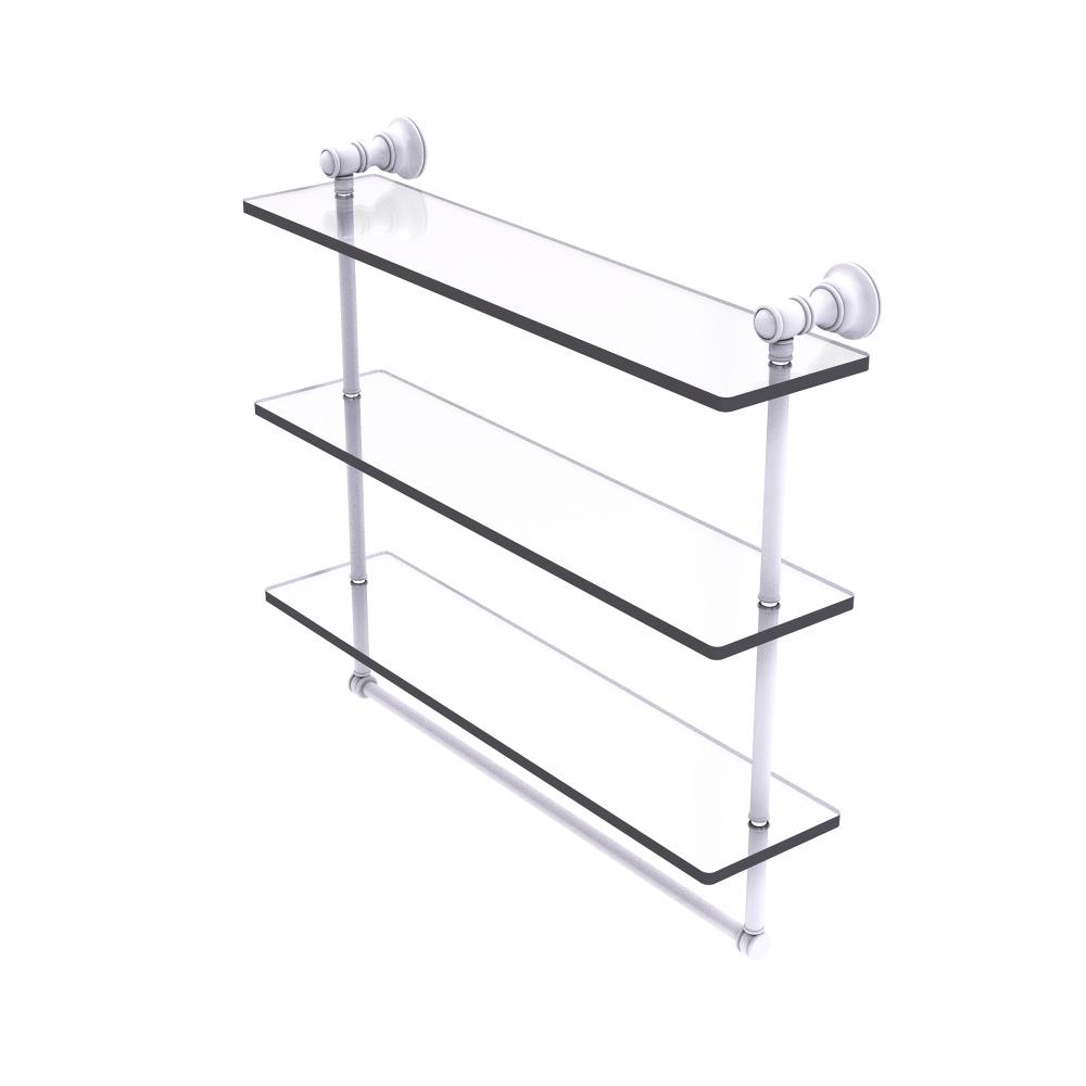 Allied Brass Carolina Matte White 3 -Tier Wall mount Bathroom Shelf ( 22-in x 19.7-in x 5-in )