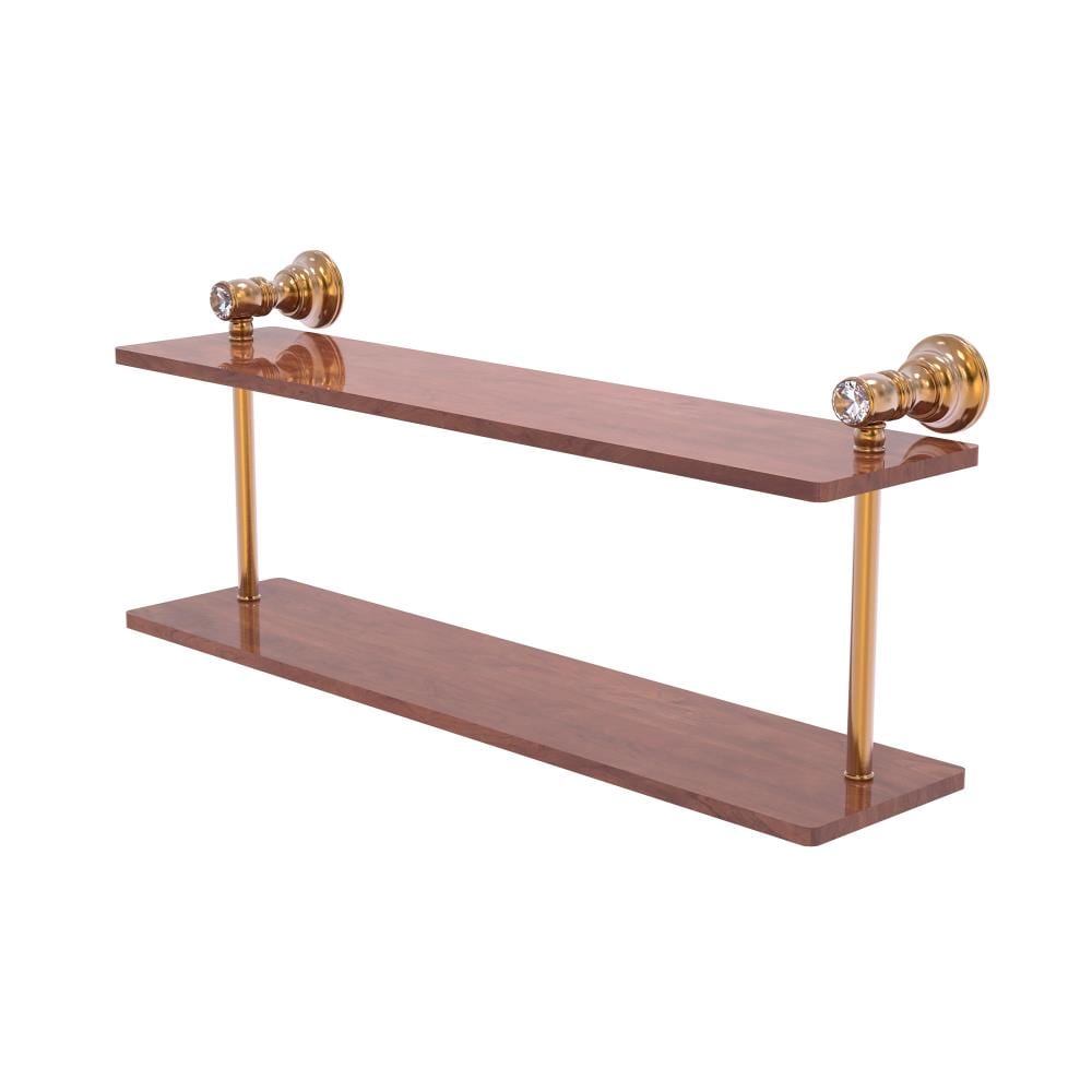 Allied Brass Carolina Crystal Brushed Bronze 2 -Tier Wall mount Bathroom Shelf ( 22-in x 9.2-in x 5-in )