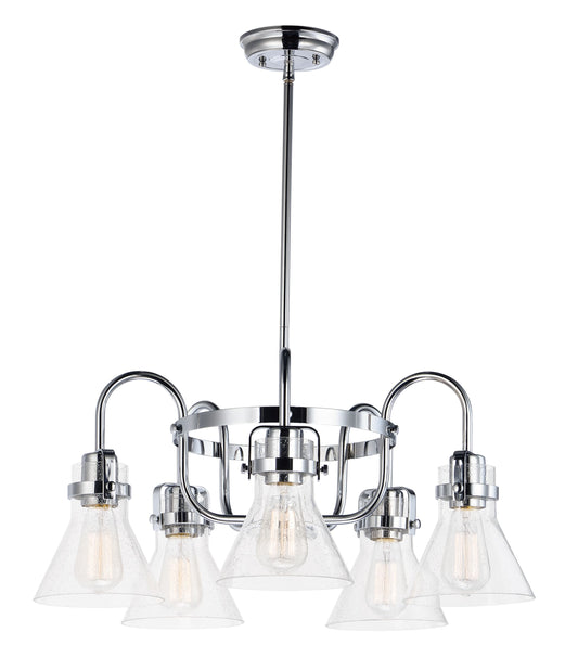 Maxim Lighting Seafarer 5 -Light Polished Chrome Seeded glass Glass Mixed material Chandelier