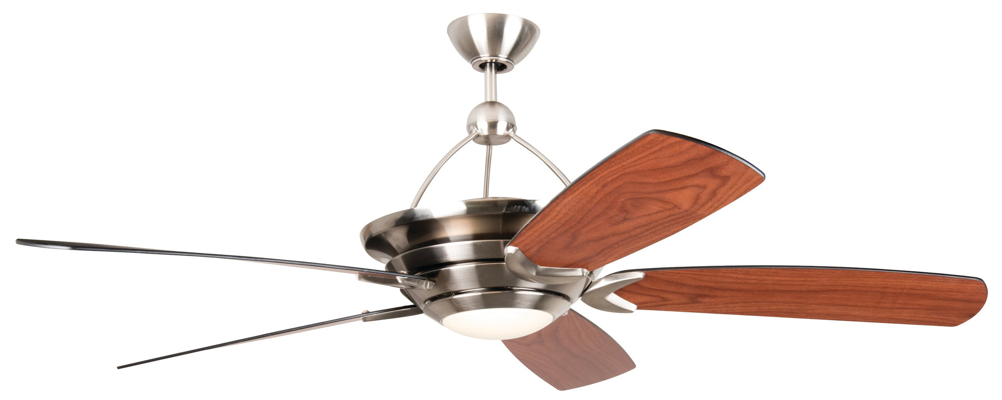 Craftmade Vesta 60-in Brushed Polished Nickel with Flat Black Blades Integrated LED Ceiling Fan With Light and Remote Included 5 -Blade