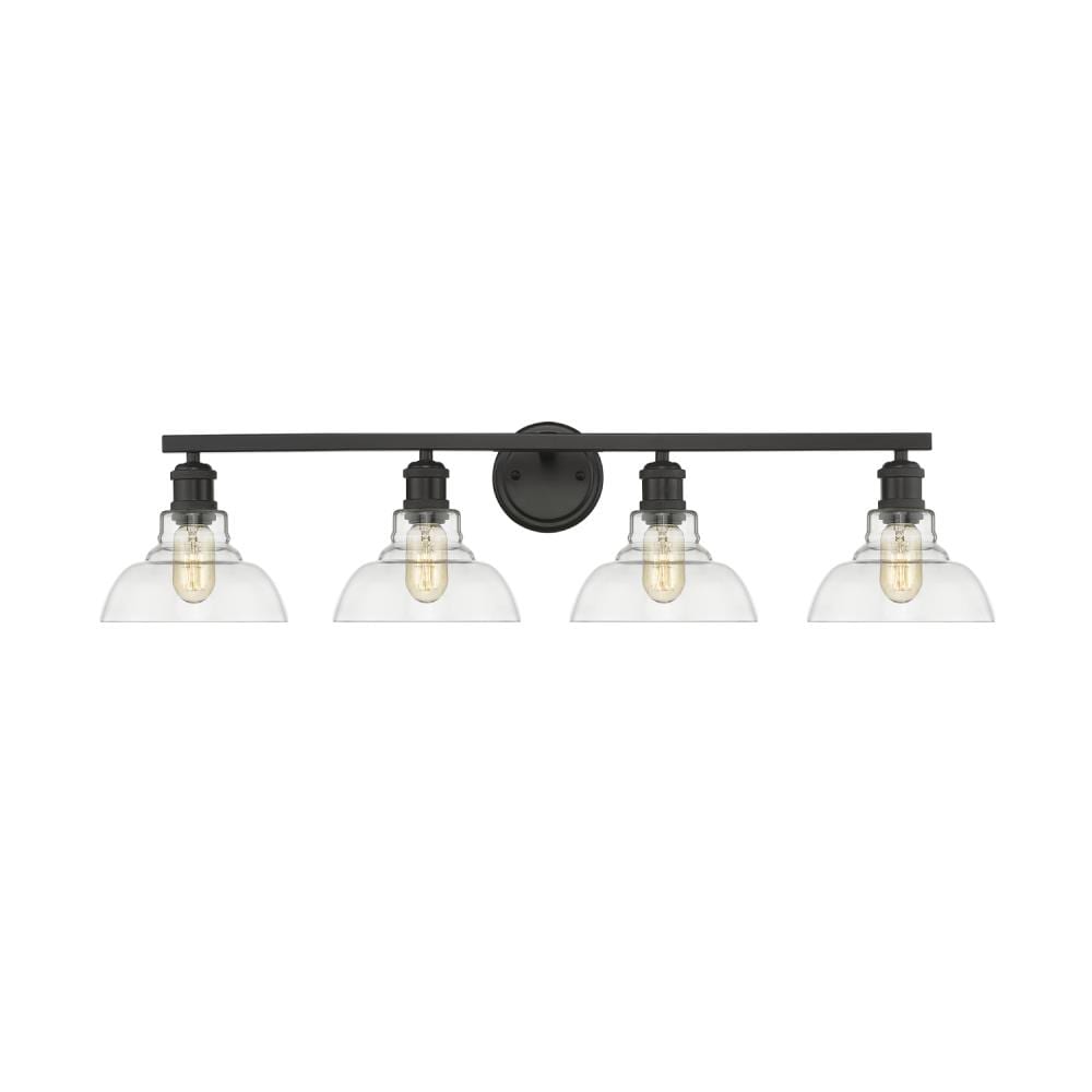 Golden Lighting Carver 36-in 4 Light Black Transitional Bathroom Vanity light