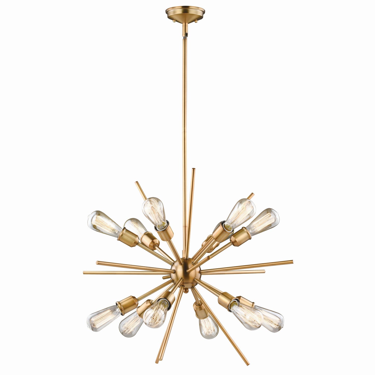Cascadia Estelle 12 -Light Natural Brass Mid-century Sputnik Large Hanging Pendant light