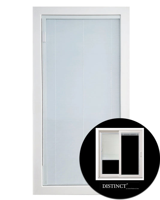 United Window & Door Distinct KD Door Low-e Tempered Blinds Between The Glass Composite Patio Door Stationary Panel
