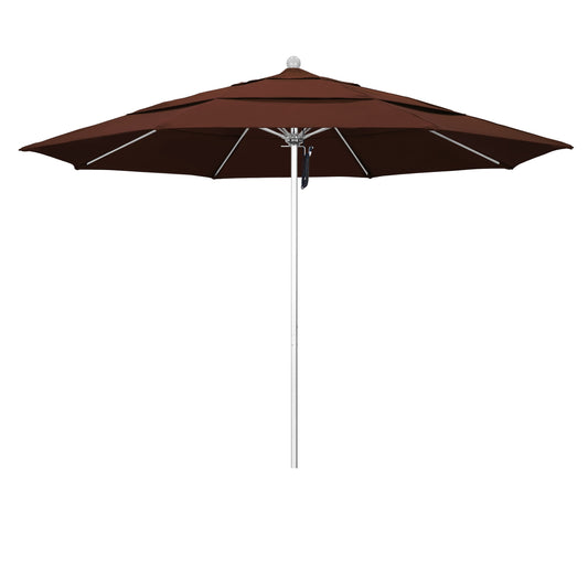 California Umbrella 11-ft Aluminum Brown No-tilt Market Patio Umbrella