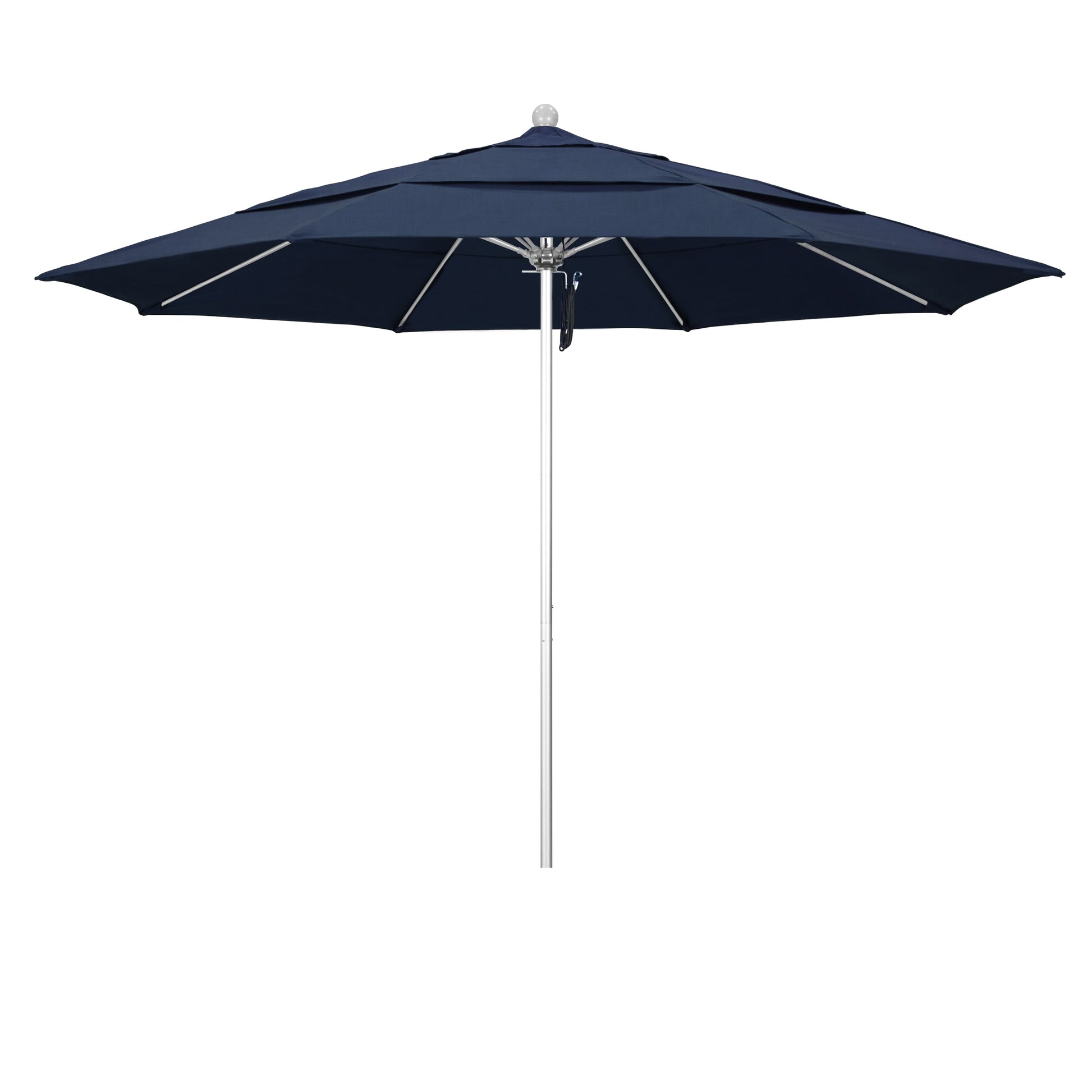 California Umbrella 11-ft Aluminum Blue No-tilt Market Patio Umbrella
