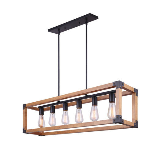 Canarm Ltd. Moss 6 -Light Multiple colors Indoor Wood Chandelier