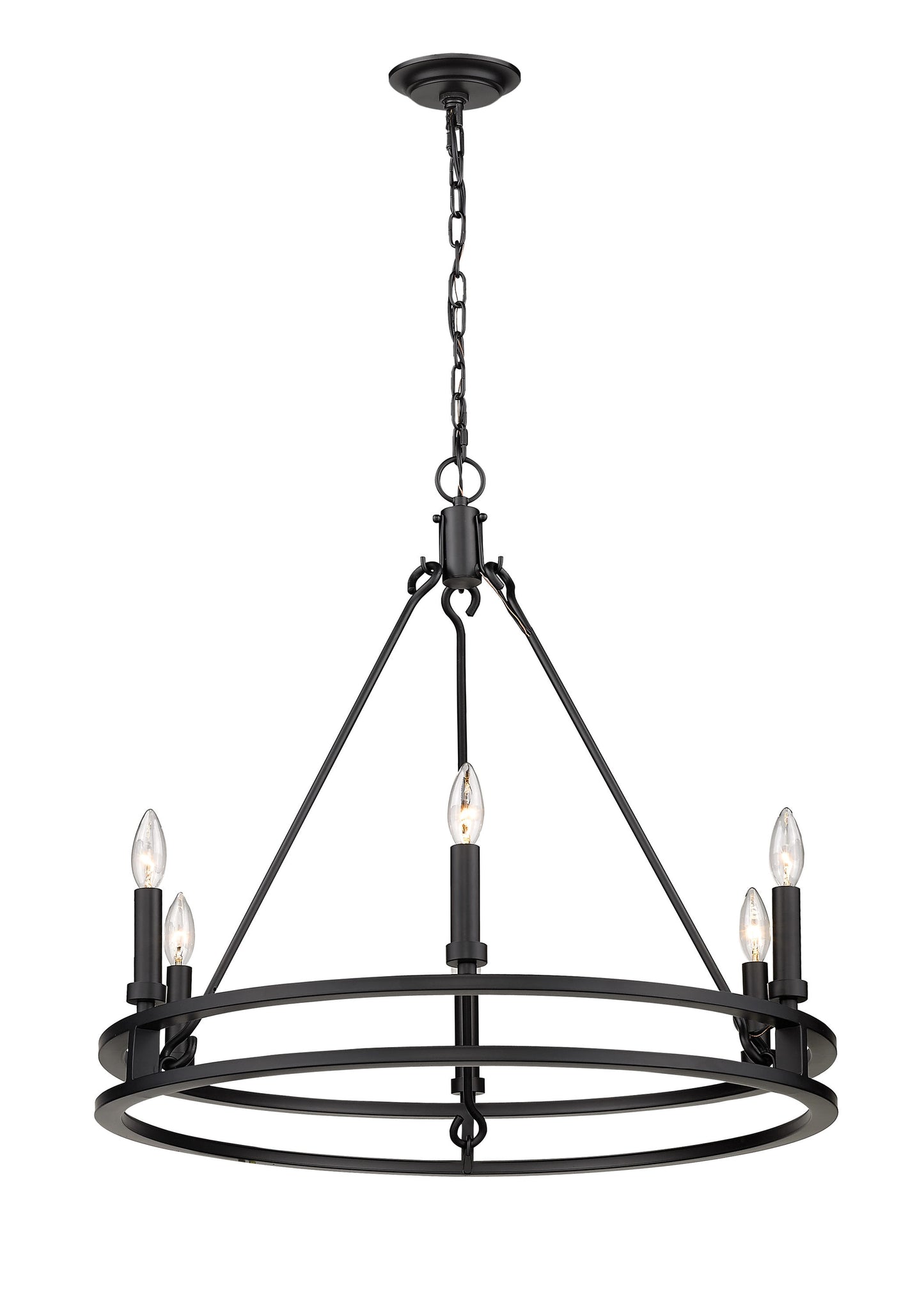 Z-Lite Dennison 6 -Light Matte Black Indoor Metal Chandelier