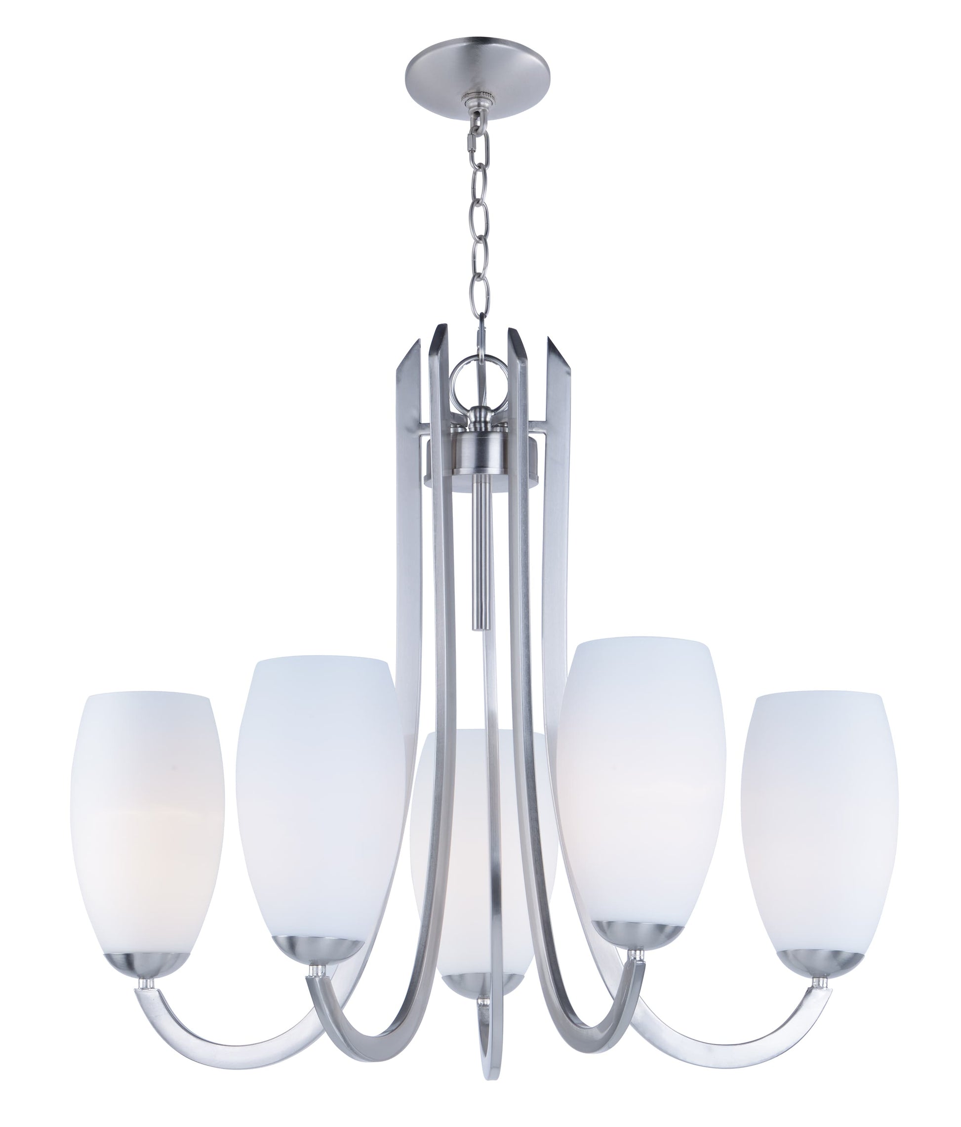 Maxim Lighting Taylor 5 -Light Satin Nickel Opal glass Glass Mixed material Chandelier