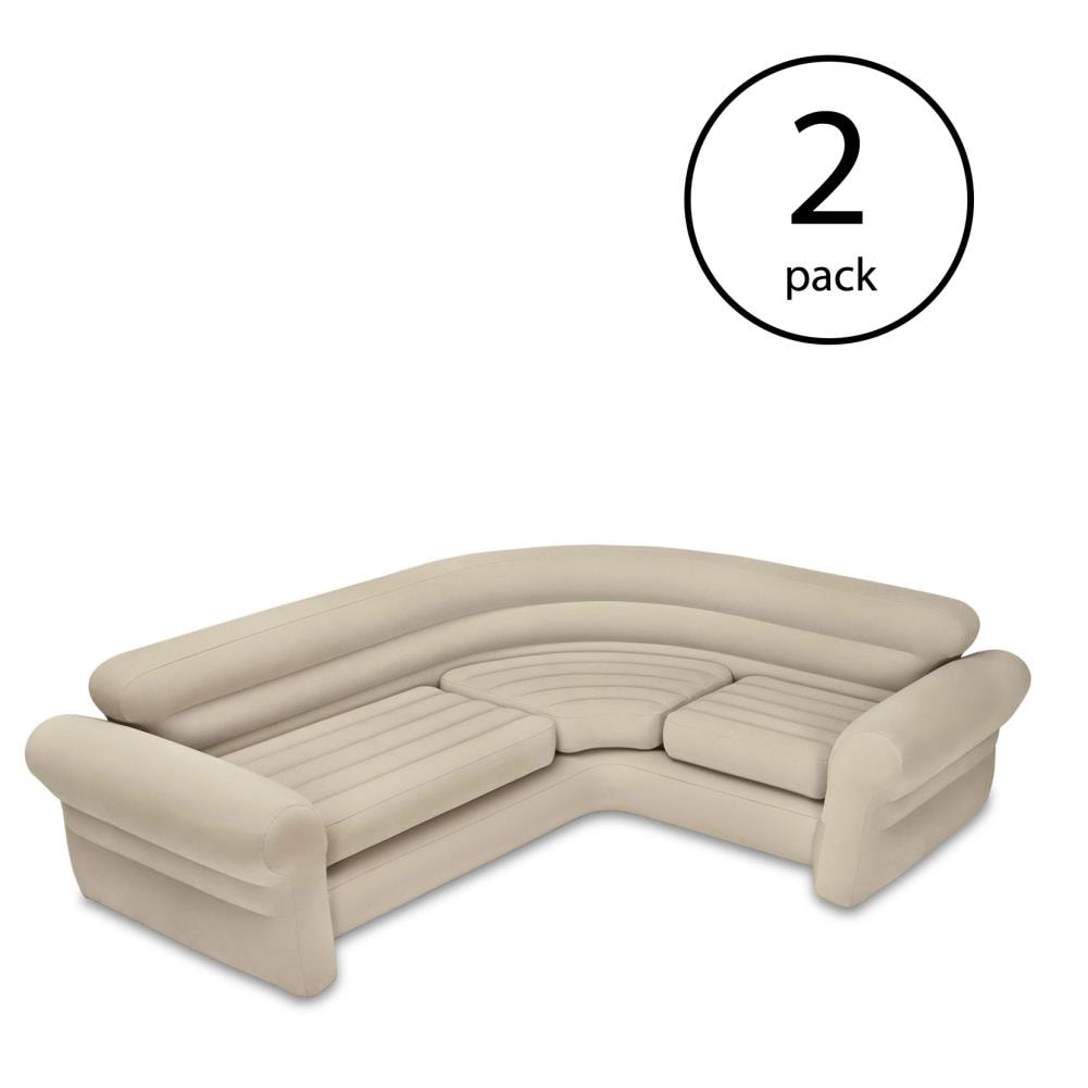 Intex Tan - 2 Pack Inflatable Sectional sofa (Pump Included)