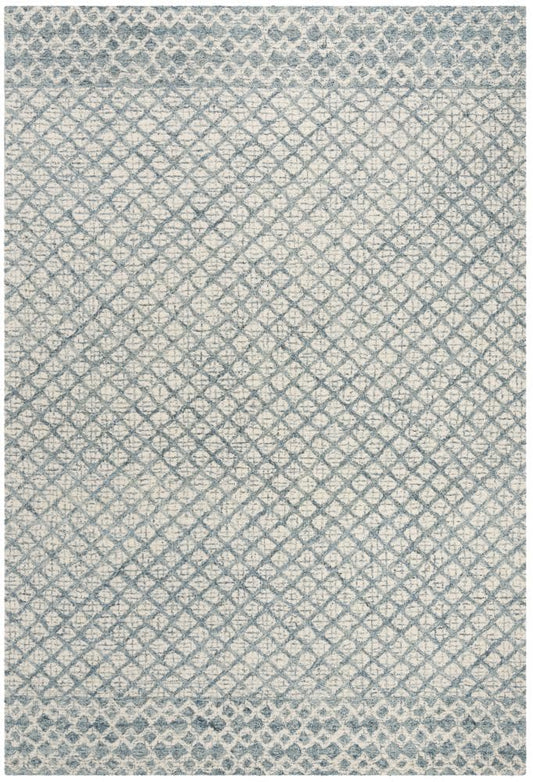 Safavieh Abstract Dakota 6 x 9 (ft) Tufted Wool Blue/Ivory Rectangular Indoor Trellis Farmhouse/Cottage Spot Clean Only Area rug