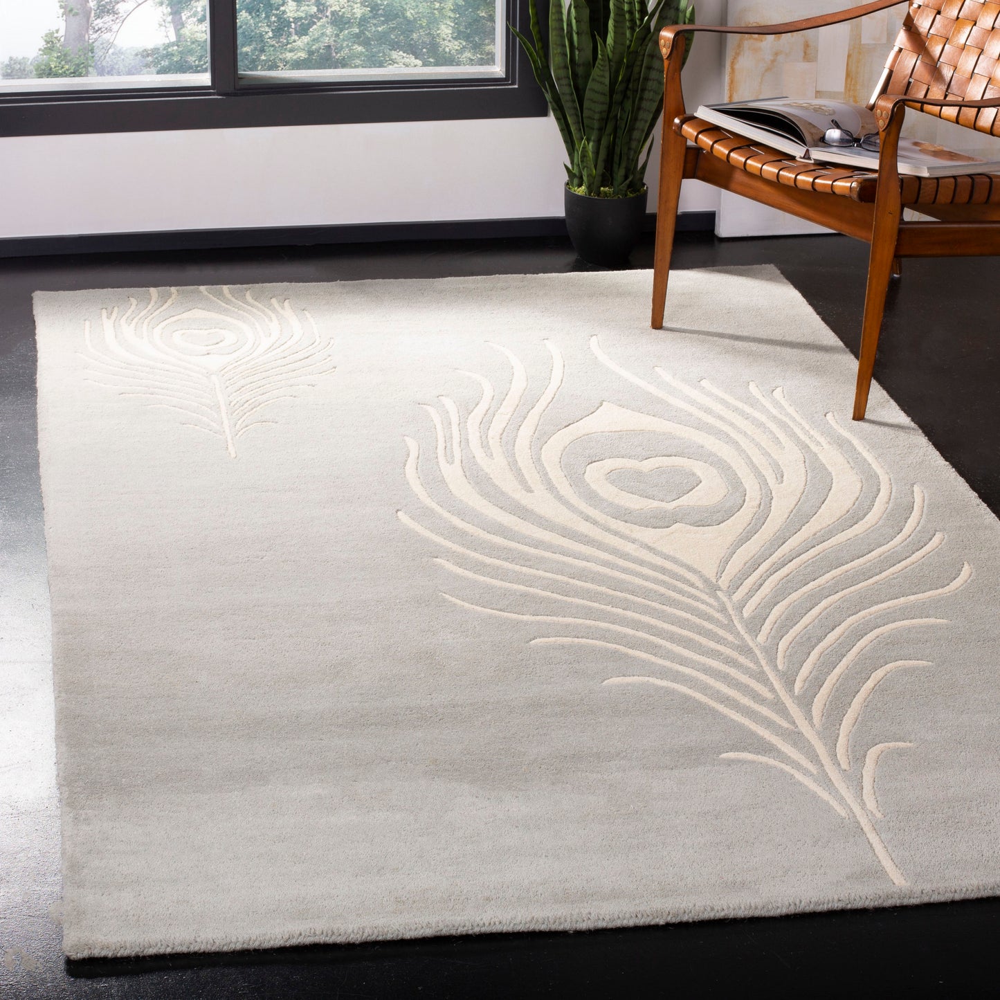Safavieh Soho Pinion 8 x 11 (ft) Tufted Wool Gray/Ivory Rectangular Indoor Abstract Spot Clean Only Area rug