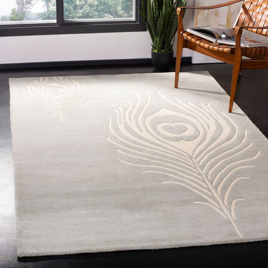 Safavieh Soho Pinion 8 x 11 (ft) Tufted Wool Gray/Ivory Rectangular Indoor Abstract Spot Clean Only Area rug