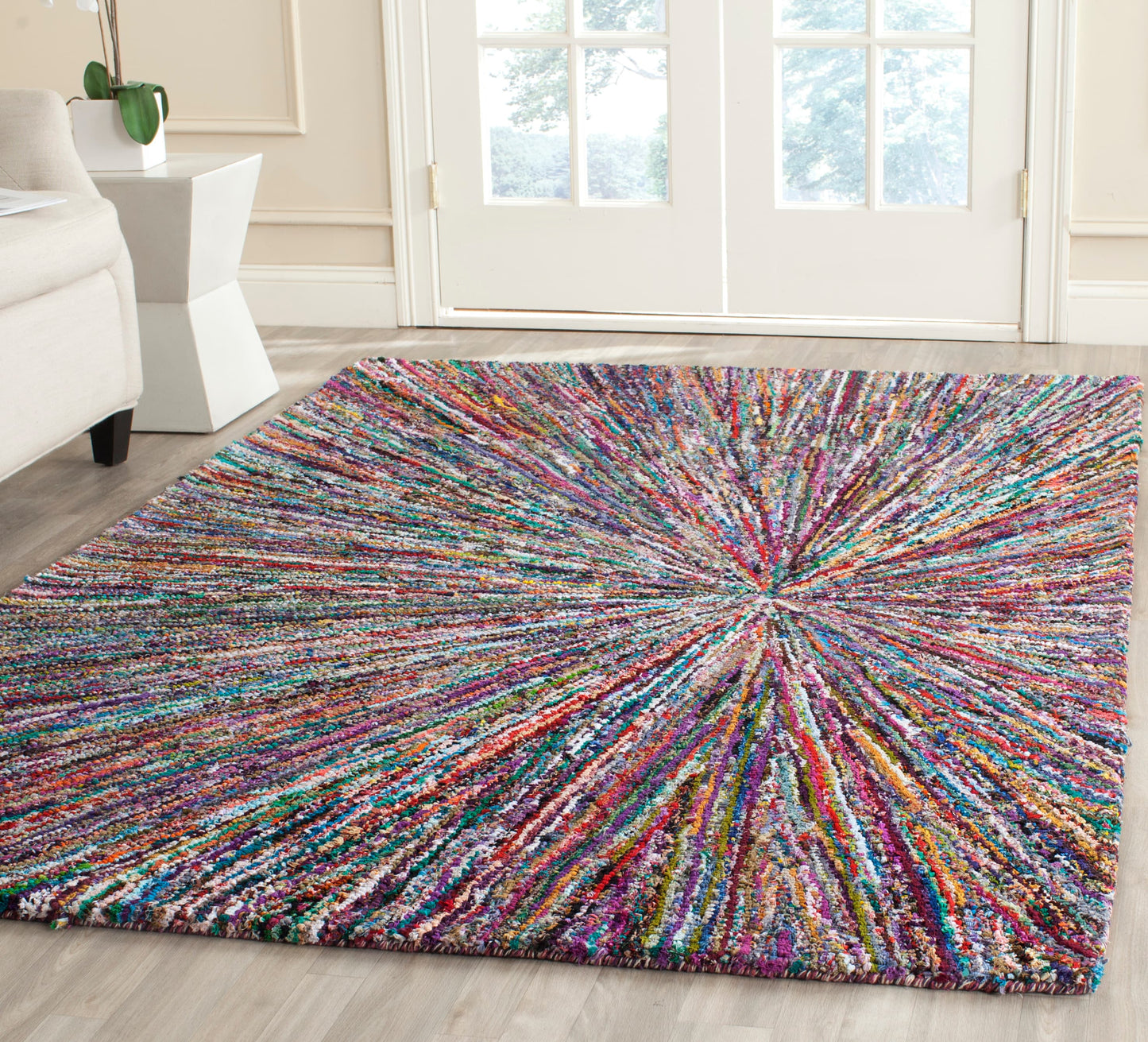Safavieh Nantucket Litchfield 9 x 12 (ft) Tufted Synthetic Multi Rectangular Indoor Abstract Bohemian/Eclectic Spot Clean Only Area rug