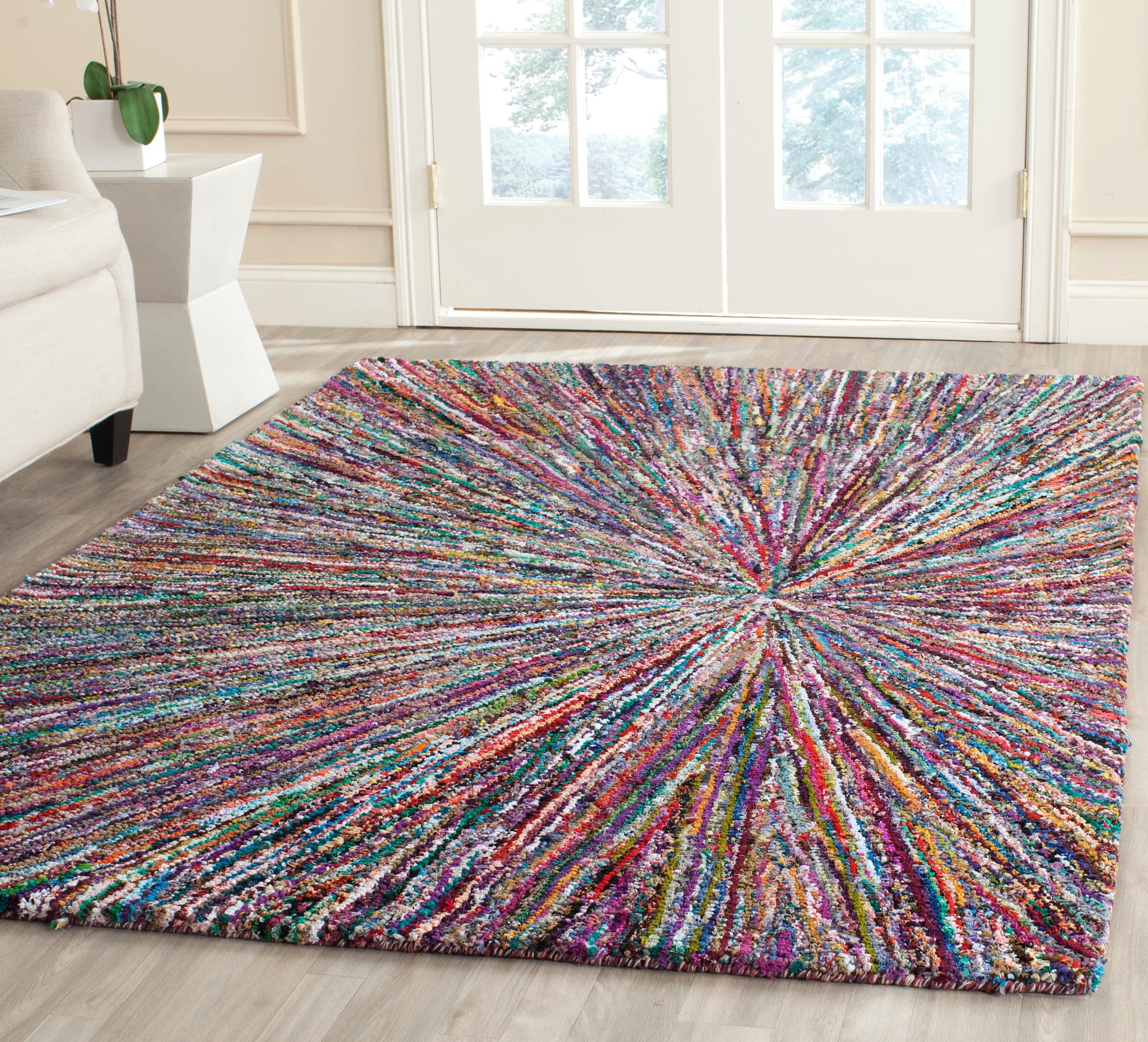 Safavieh Nantucket Litchfield 9 x 12 (ft) Tufted Synthetic Multi Rectangular Indoor Abstract Bohemian/Eclectic Spot Clean Only Area rug