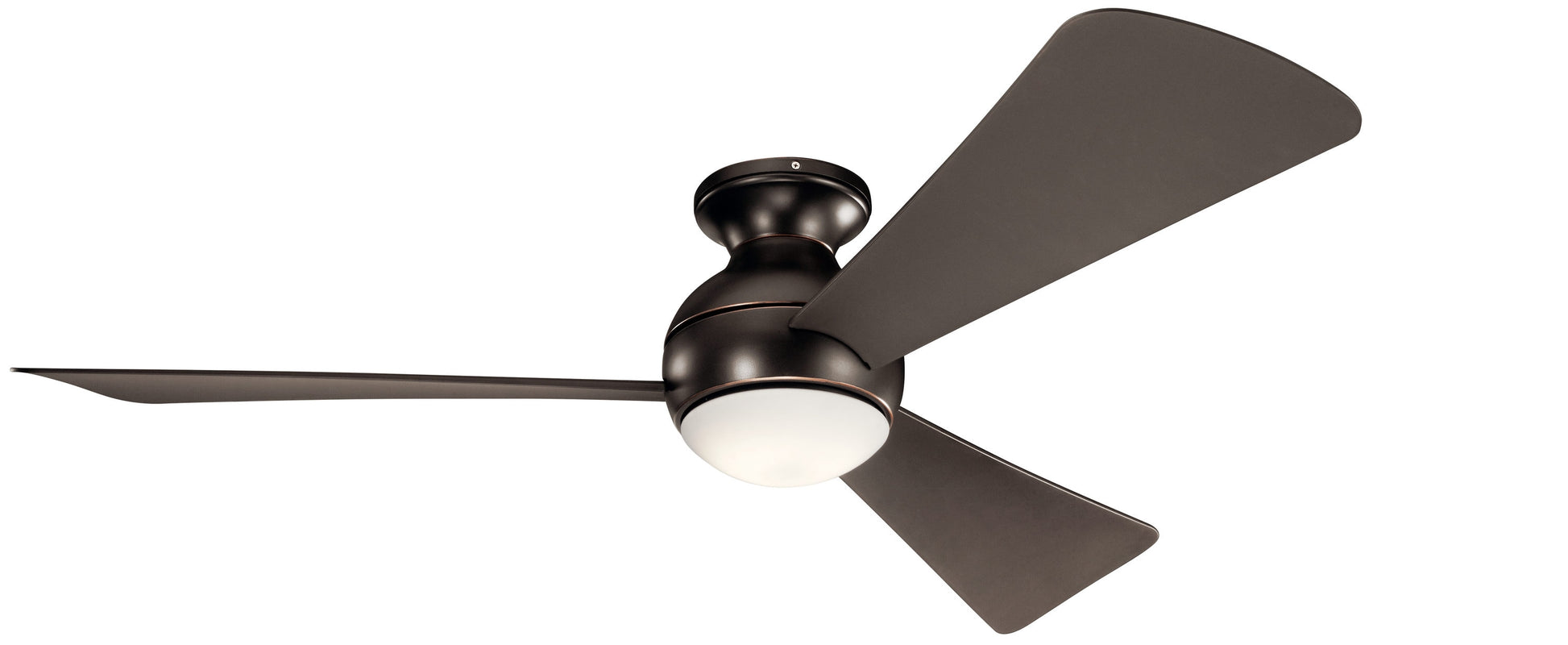 Kichler Sola 54-in Olde Bronze with Brown Blades Integrated LED Uncovered Outdoor Downrod or Flush Mount Ceiling Fan With Light 3 -Blade