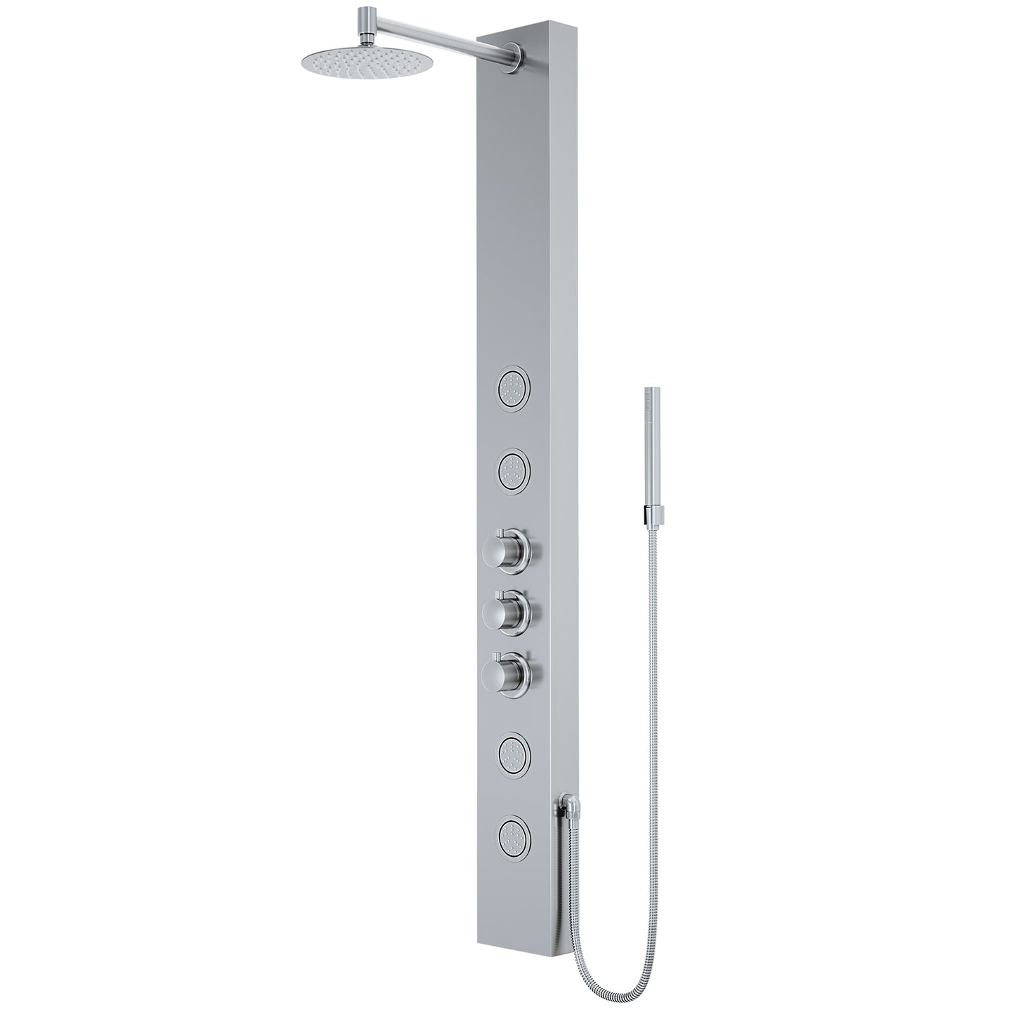 VIGO Ellington Stainless steel 8-in Waterfall Shower Panel System with 3-way Diverter ( Thermostatic Valve Included )