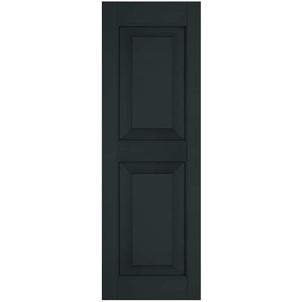 Ekena Millwork 12-in W x 72-in H Black Forest Green Raised panel Wood Exterior Shutters ( 2 -Pack )
