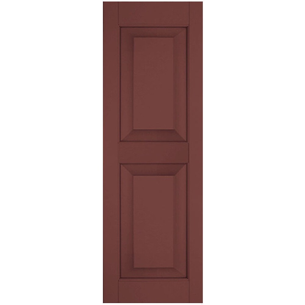Ekena Millwork 15-in W x 27-in H Cottage Red Raised panel Wood Exterior Shutters ( 2 -Pack )