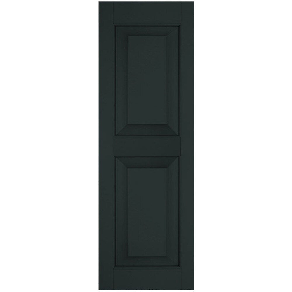 Ekena Millwork 12-in W x 42-in H Black Forest Green Raised panel Wood Exterior Shutters ( 2 -Pack )