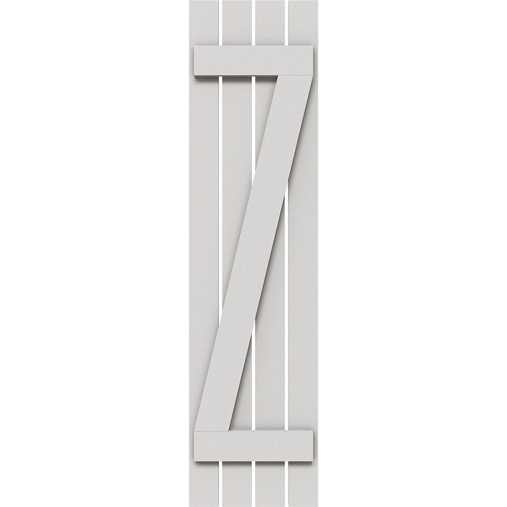 Ekena Millwork 23-in W x 78-in H Primed Paintable/Stainable Board and batten Spaced with z-bar Exterior Shutters ( 2 -Pack )