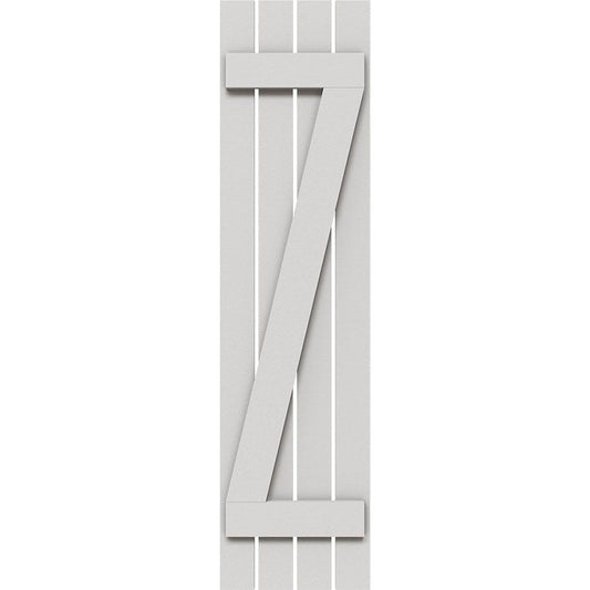 Ekena Millwork 23-in W x 88-in H Primed Paintable/Stainable Board and batten Spaced with z-bar Exterior Shutters ( 2 -Pack )
